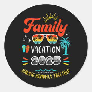 Familievakantie 2025 Samen herinneringen maken Ronde Sticker
