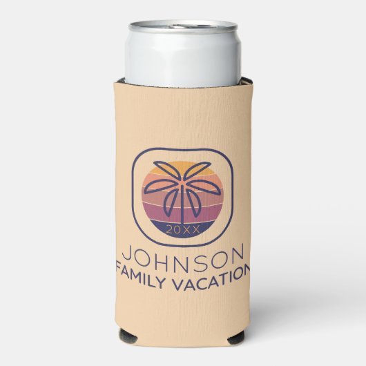 Familievakantie - Aangepaste palmboom Seltzer Blikjeskoeler (Seltzer Voorkant)
