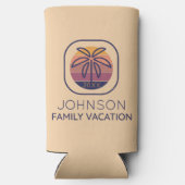 Familievakantie - Aangepaste palmboom Seltzer Blikjeskoeler (Achterkant)