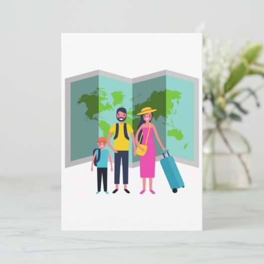 Familievakantie die herinneringen samen ontwerp Cl Kaart (Staand voorkant)