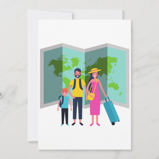 Familievakantie die herinneringen samen ontwerp Cl Kaart (Achterkant)