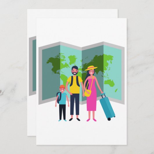 Familievakantie die herinneringen samen ontwerp Cl Kaart (Voorkant / Achterkant)