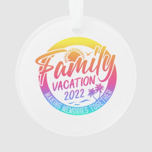 Familievakantie die herinneringen samenvoegen Klas Ornament (achterkant)