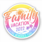 Familievakantie die herinneringen samenvoegen Klas Sticker (Voorkant)