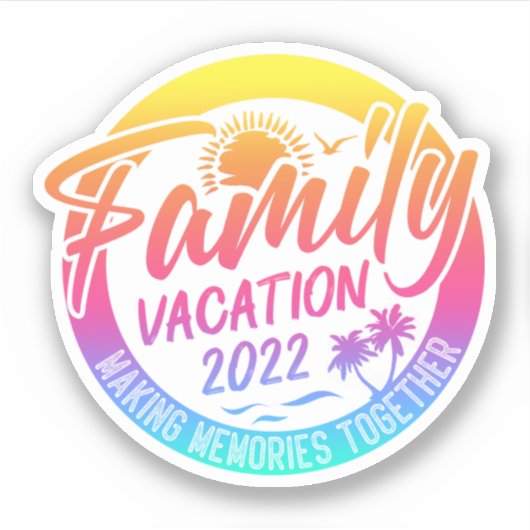 Familievakantie die herinneringen samenvoegen Klas Sticker (Voorkant)