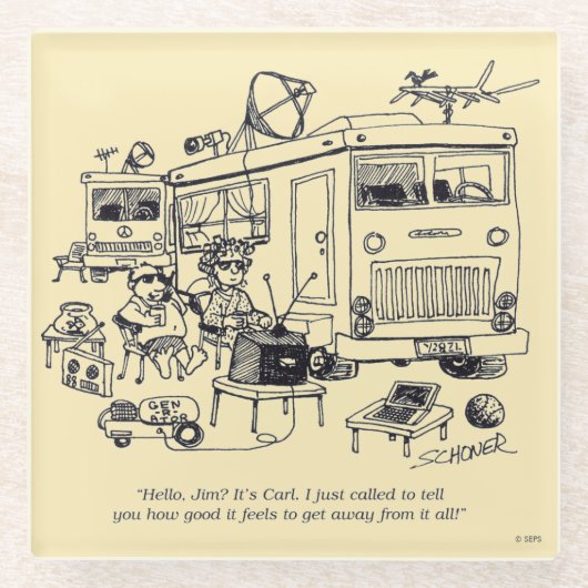 Familievakantie Glazen Onderzetter (Voorkant)