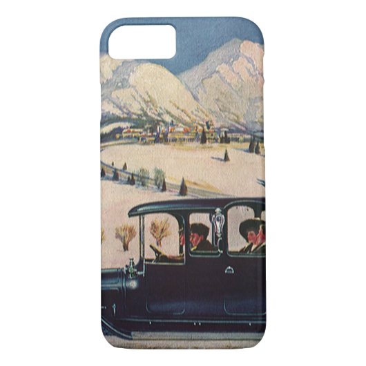  familievakantie in Antiek auto Case-Mate iPhone Case (Achterkant)