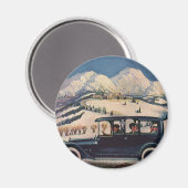  familievakantie in Antiek auto Magneet (Voorkant / Achterkant)