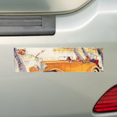  familievakantie in een converteerbare auto bumpersticker (Op auto)