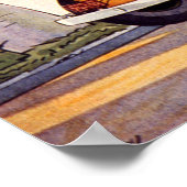 familievakantie in een converteerbare auto poster (Hoek)