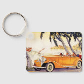 familievakantie in een converteerbare auto sleutelhanger (Achterkant)