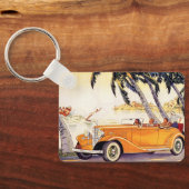 familievakantie in een converteerbare auto sleutelhanger (Achterkant)