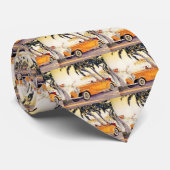 familievakantie in een converteerbare auto stropdas (Opgerold)