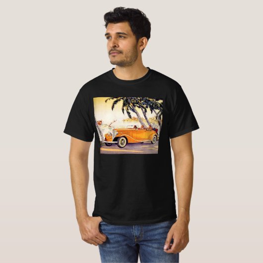  familievakantie in een converteerbare auto t-shirt (Voorkant volledig)