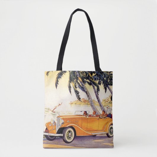  familievakantie in een converteerbare auto tote bag (Voorkant)