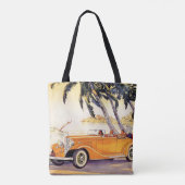  familievakantie in een converteerbare auto tote bag (Achterkant)