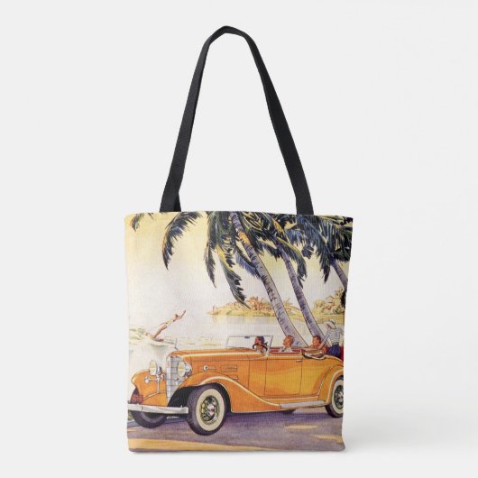 familievakantie in een converteerbare auto tote bag (Achterkant)
