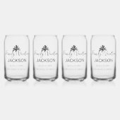 Familievakantie Moderne palmboom Beach Blikvorm Glas (Voorkant)