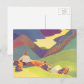  familievakantie, picknick in de bergen briefkaart (Voorkant / Achterkant)