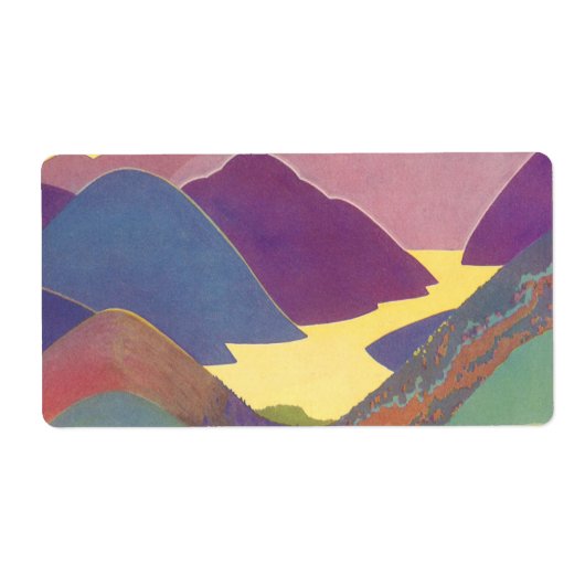  familievakantie, picknick in de bergen etiket (Voorkant)