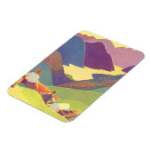 familievakantie, picknick in de bergen magneet (Linkerzijde)