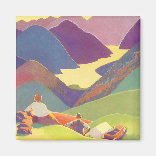  familievakantie, picknick in de bergen magneet (Voorkant)