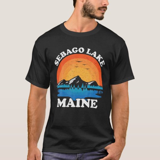  familievakantie Retro Sebago Maine Lake T-shirt (Voorkant)