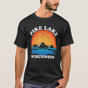  familievakantie Retro Wisconsin Pike Lake T-shirt