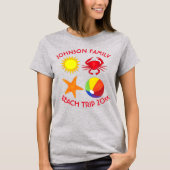 Familievakantie Starfish Crab Beachball Sun T-shirt (Voorkant)