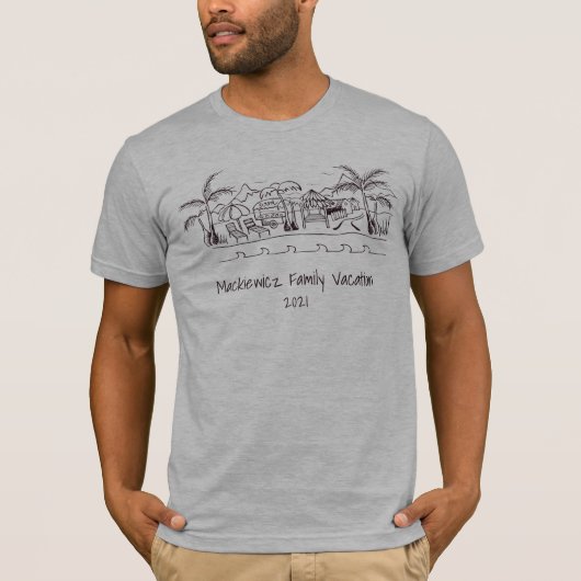 Familievakantie Storttekenstranspampen T-shirt (Voorkant)