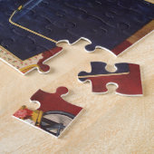 familievakantie, vader, Kinderen en koffers Legpuzzel (Zijkant)