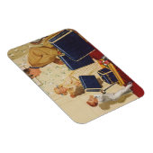  familievakantie, vader, Kinderen en koffers Magneet (Rechterzijde)