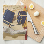  familievakantie, vader, Kinderen en koffers Theedoek (Quarter Fold)