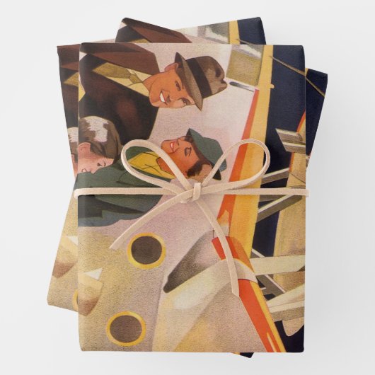 familievakantie via Seaplane met Propellers Inpakpapier Vel (In situ)