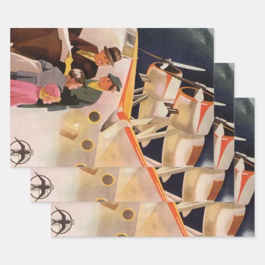  familievakantie via Seaplane met Propellers Inpakpapier Vel (Set)