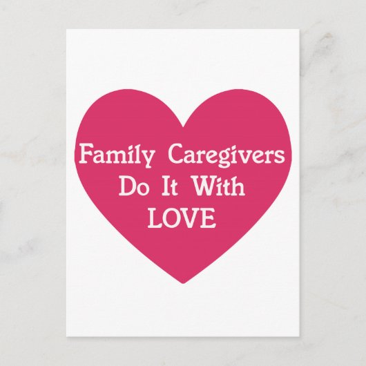 Familieverzorgers doen het met liefde briefkaart (Voorkant)