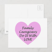 Familieverzorgers doen het met liefde briefkaart (Voorkant / Achterkant)