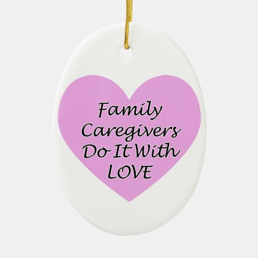 Familieverzorgers doen het met liefde keramisch ornament (Voorkant)