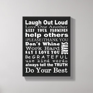 Familiewaarden Wall Art Canvas Afdruk