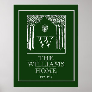 familiewand afdrukken in groen poster