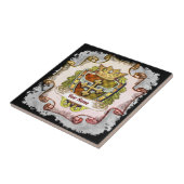 Familiewapen Cross Achternaam Tegeltje (Zijkant)