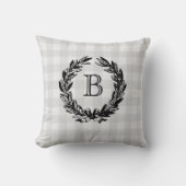 Familiewapen Krans Grijs Geruit Kussen (Voorkant)