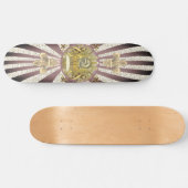 Familiewapen Ridder Schild aangepaste naam Persoonlijk Skateboard (Horizontaal)
