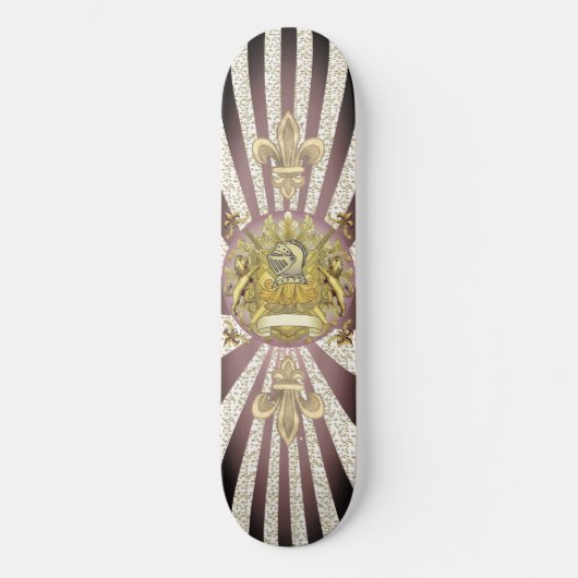 Familiewapen Ridder Schild aangepaste naam Persoonlijk Skateboard (Voorkant)