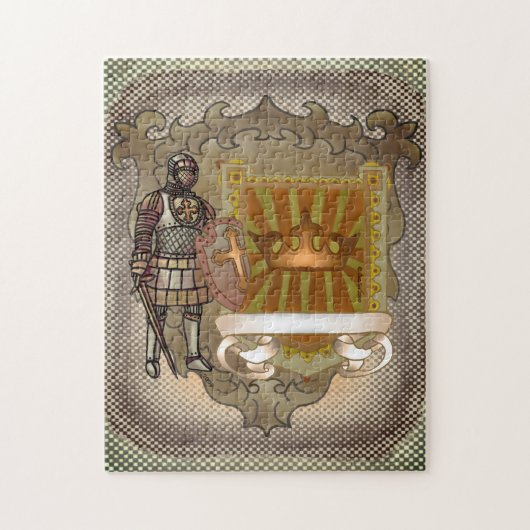 Familiewapen Schild Achternaam Legpuzzel (Verticaal)