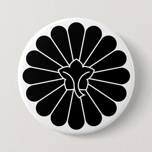 [Familiewapens] achterkant 16 bloembladen chrysant Ronde Button 7,6 Cm (Voorkant)