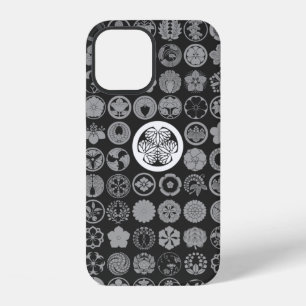 [Familiewapens] Bloemen en Planten Zwart iPhone 12 Hoesje