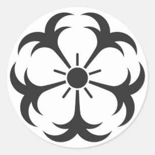 [Familiewapens] Bloemen Ronde Sticker