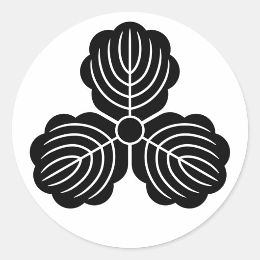 [Familiewapens] drie eikenbladeren Ronde Sticker (Voorkant)