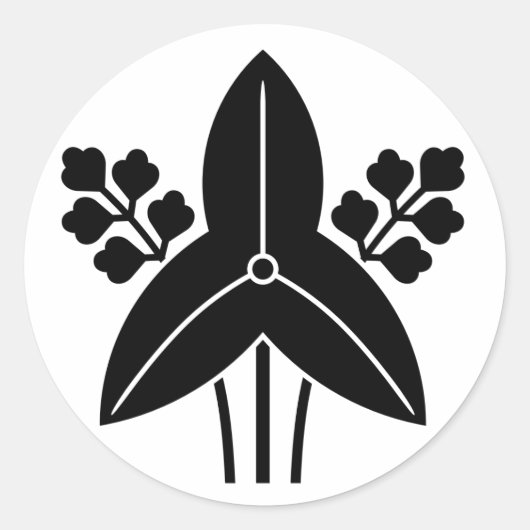 [Familiewapens] Driebladige pijlpunt Ronde Sticker (Voorkant)